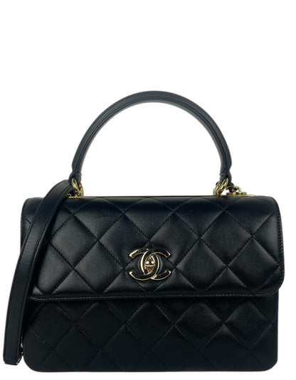 Chanel 2025 Black Lambskin Quilted Trendy CC