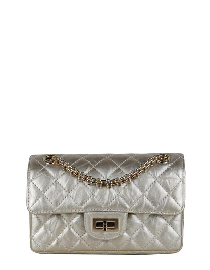 Chanel Metallic Gold Leather 2.55 Mini 224 Reissue Flap Bag