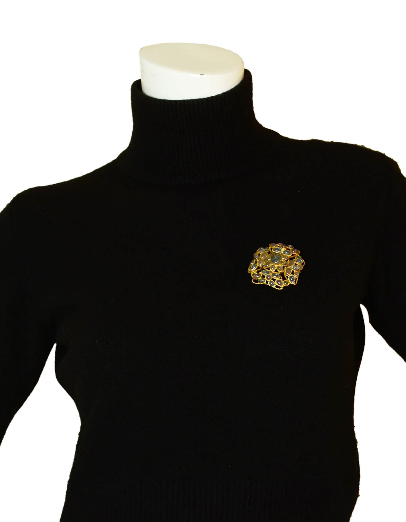 Chanel Vintage '90s Light Blue Gripoix Brooch