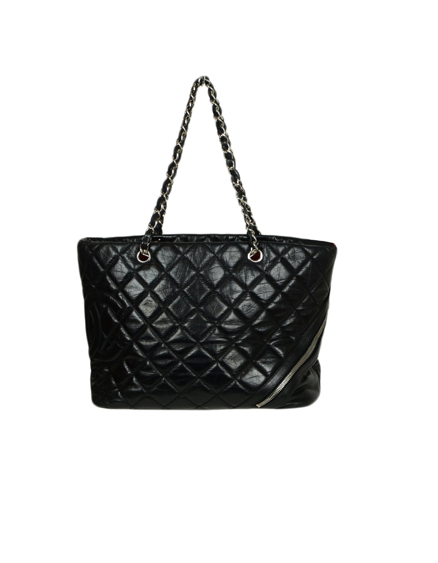 Chanel Leather Black Calfskin Leather CC Cambon Tote Bag