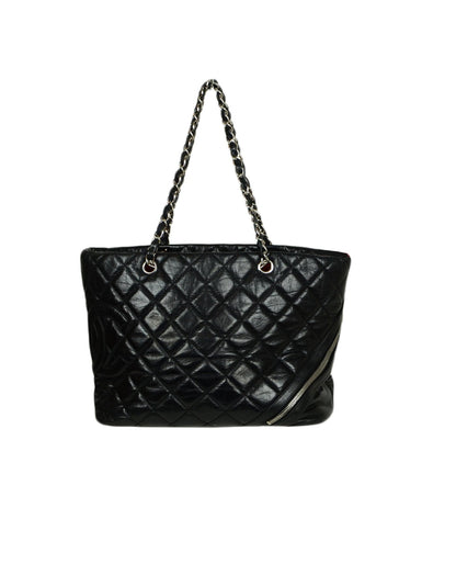 Chanel Leather Black Calfskin Leather CC Cambon Tote Bag