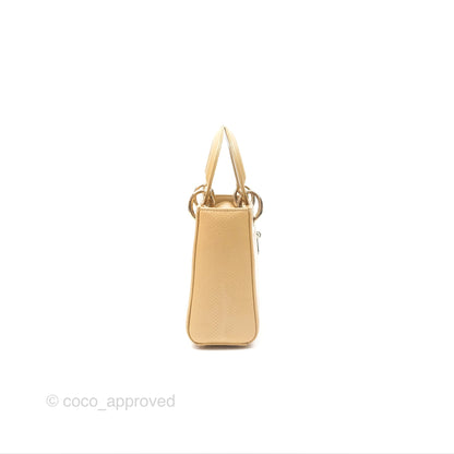 Christian Dior Mini Lady Dior Beige Lizard Gold Hardware