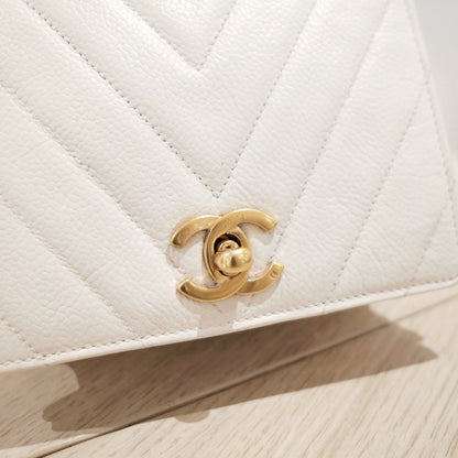 Chanel vintage v shape cowhide belt bag