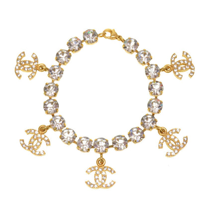 CHANEL bracelet Rhinestone gold COCO Mark vintage