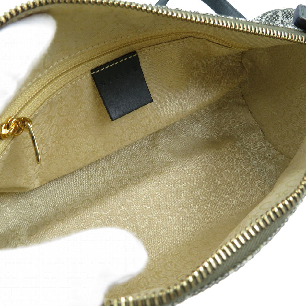 CELINE Shoulder Bag Canvas, Leather olive Women Used