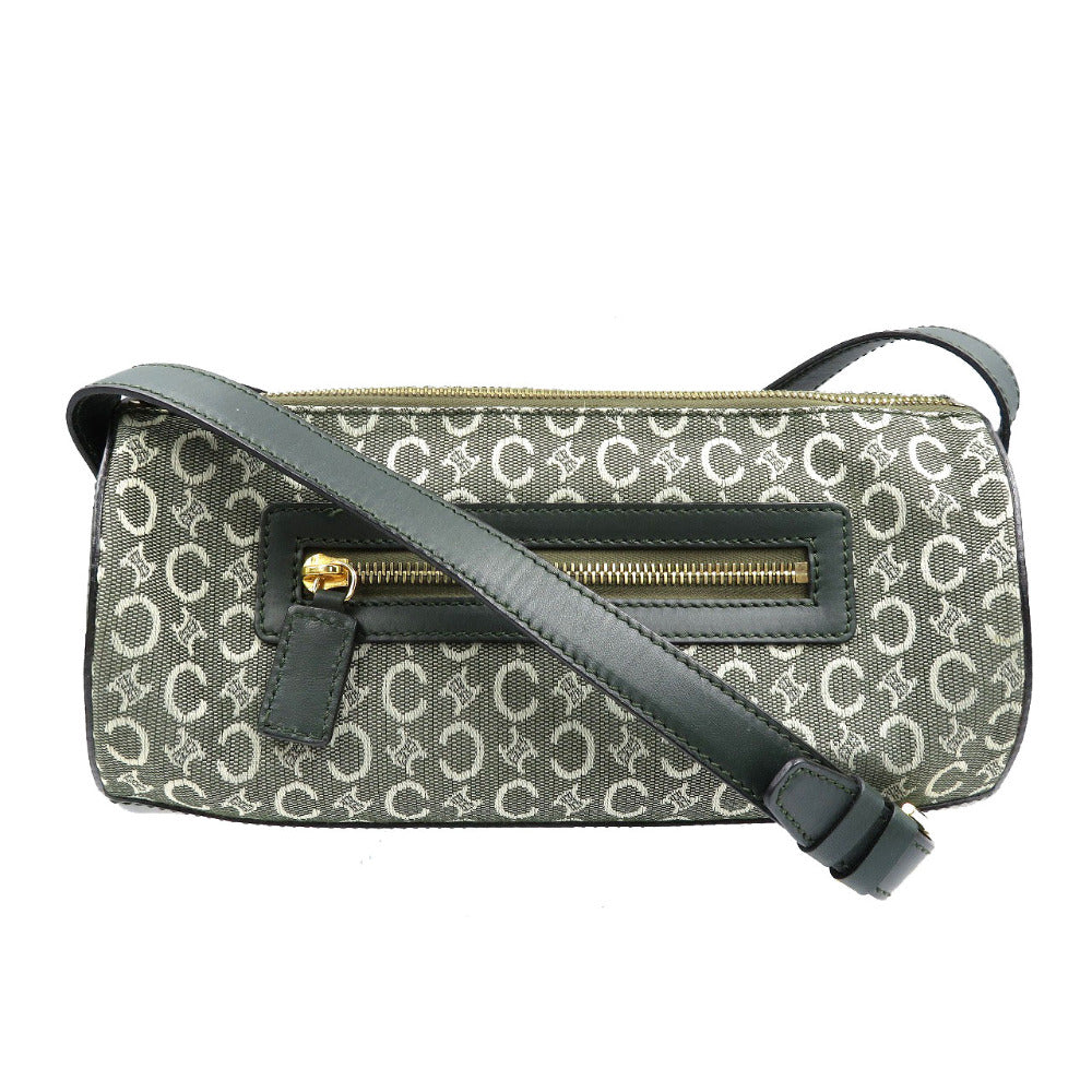 CELINE Shoulder Bag Canvas, Leather olive Women Used