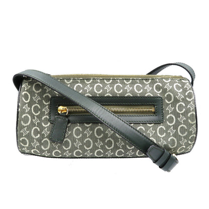 CELINE Shoulder Bag Canvas, Leather olive Women Used