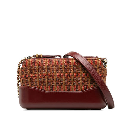 Chanel  Quilted Tweed Gabrielle Double Zip Chain Cotton Shoulder Bag A94505 in Excellent condition