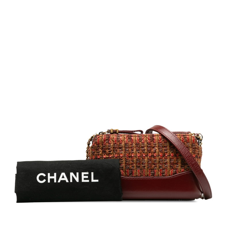 Chanel  Quilted Tweed Gabrielle Double Zip Chain Cotton Shoulder Bag A94505 in Excellent condition