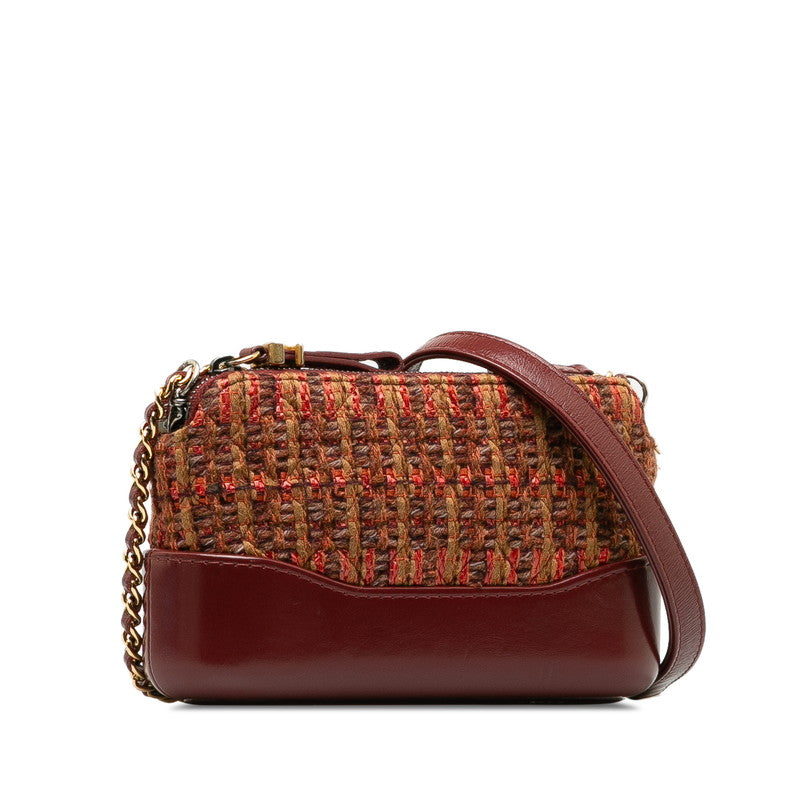 Chanel  Quilted Tweed Gabrielle Double Zip Chain Cotton Shoulder Bag A94505 in Excellent condition