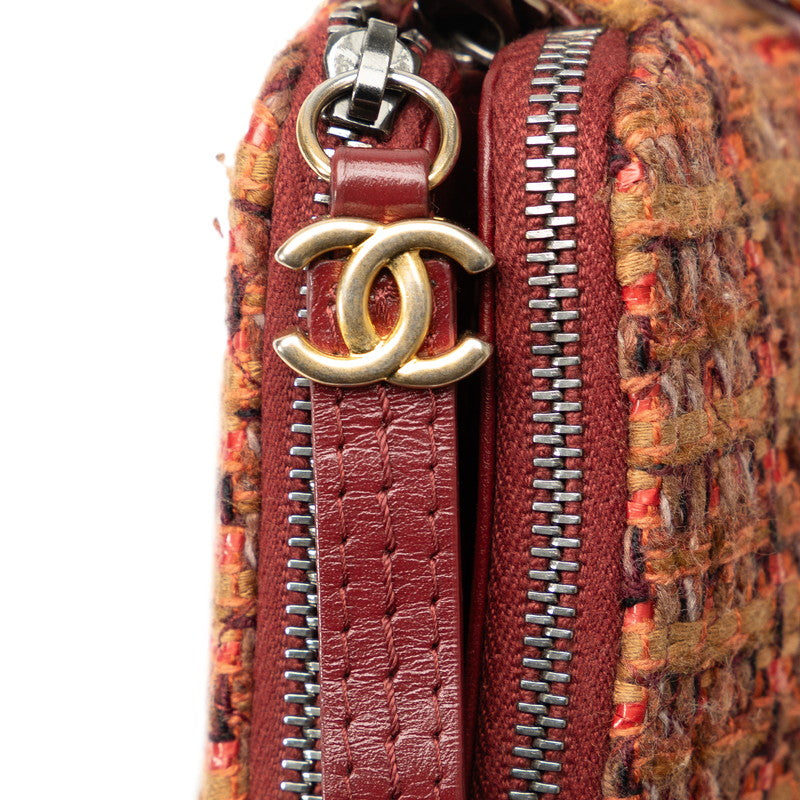 Chanel  Quilted Tweed Gabrielle Double Zip Chain Cotton Shoulder Bag A94505 in Excellent condition