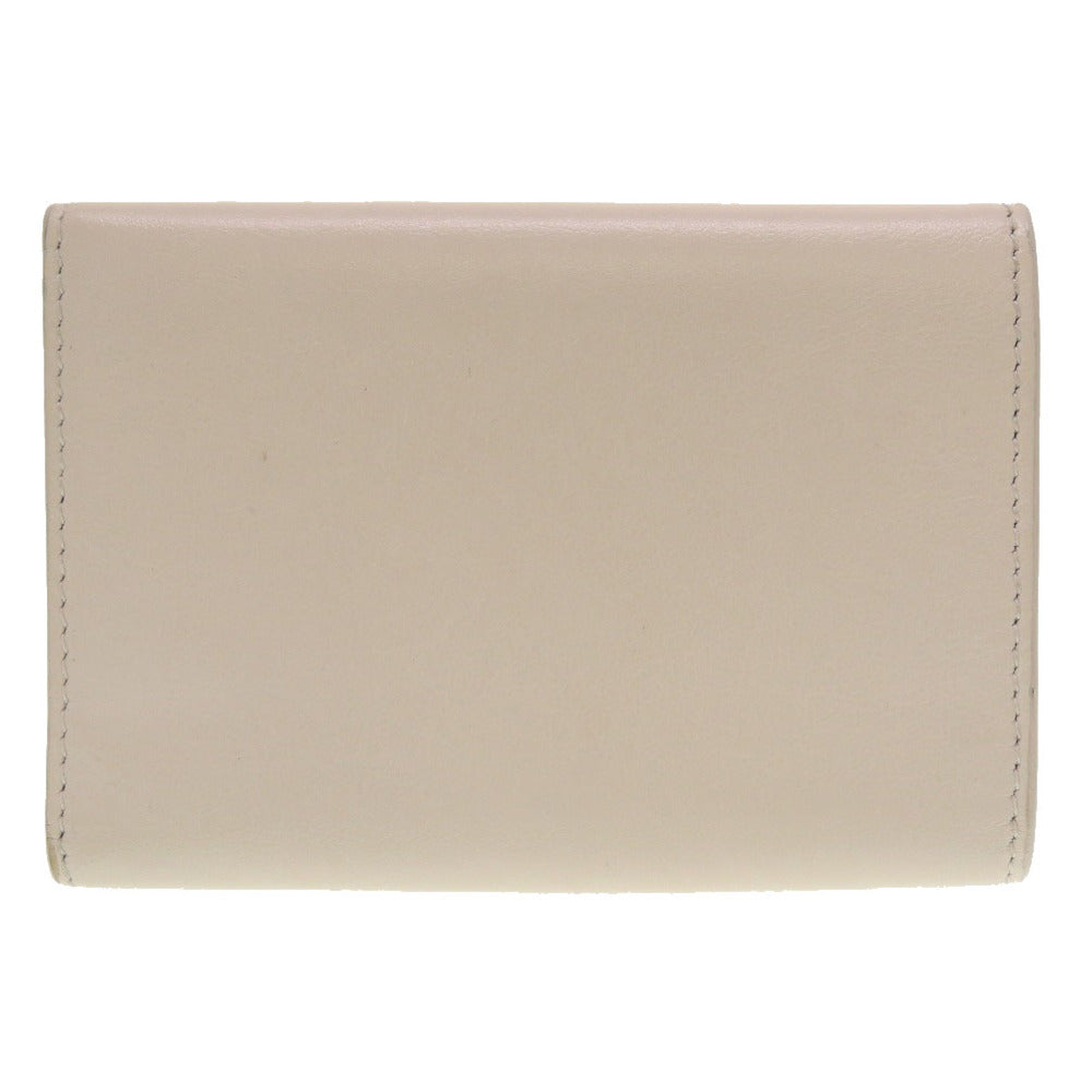 BALENCIAGA Tri-fold wallet 736730 leather Ivory Compact wallet Women