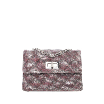 Red Chanel Mini Glitter Canvas Reissue 2.55 Flap Crossbody Bag