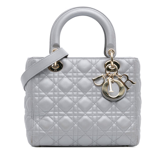 Medium Lambskin Cannage Lady Dior