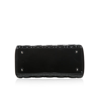 Lady Dior Black Patent Leather Medium