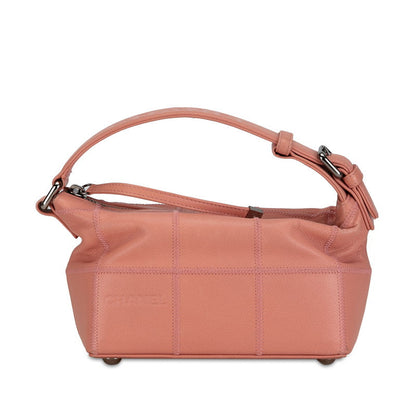 Chanel Caviar Square Stitched Bag Leather Handbag in Good condition