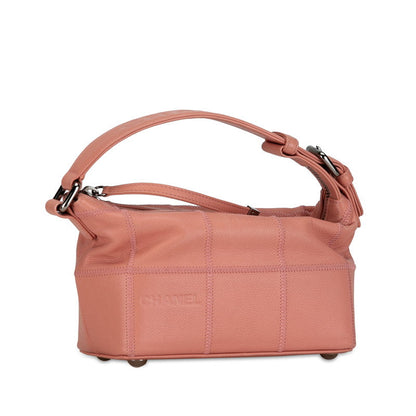 Chanel Caviar Square Stitched Bag Leather Handbag in Good condition
