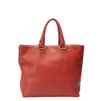 Prada Red Vitello Daino Rosso Tote
