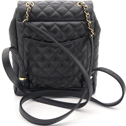 Calfskin Quilted Small Urban Spirit Backpack Black