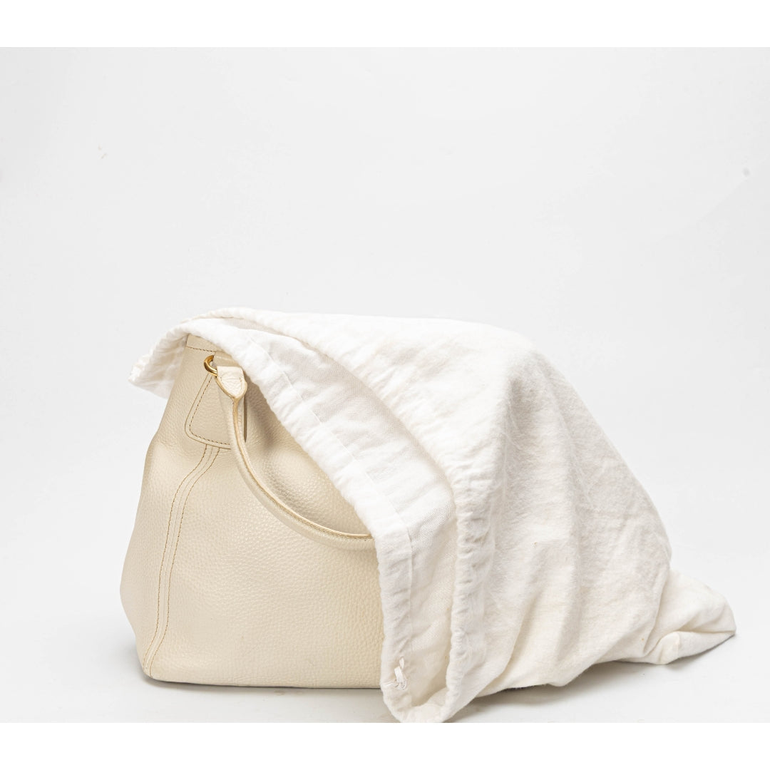 Prada White Vitello Daino Convertible Tote