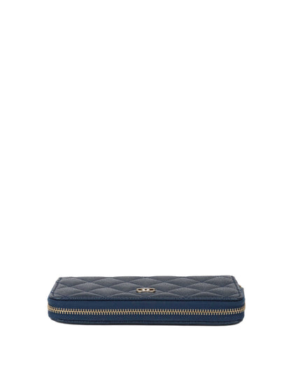 Chanel Blue Iridescent Zip Wallet with GHW.