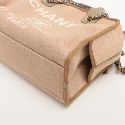 Chanel Deauville Canvas x Leather 2WAY HandBag Beige Silver  20th