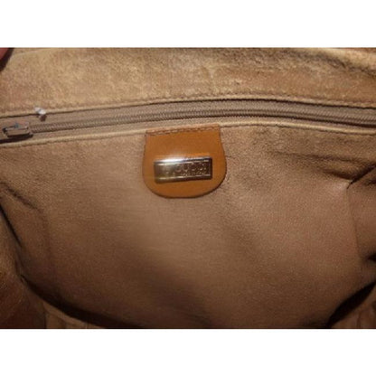 Gucci Vintage Pursesdesigner Purses Camel Small G Logo Print On Ivory Coated Canvas And Camel Leathe