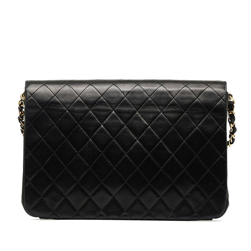 Chanel Mattress ingle Chain Shoulder Bag Black Gold   Chanel