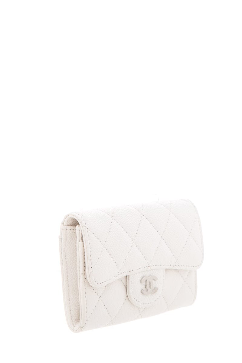 Chanel White Quilted Card Holder NWT