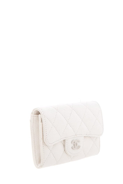 Chanel White Quilted Card Holder NWT