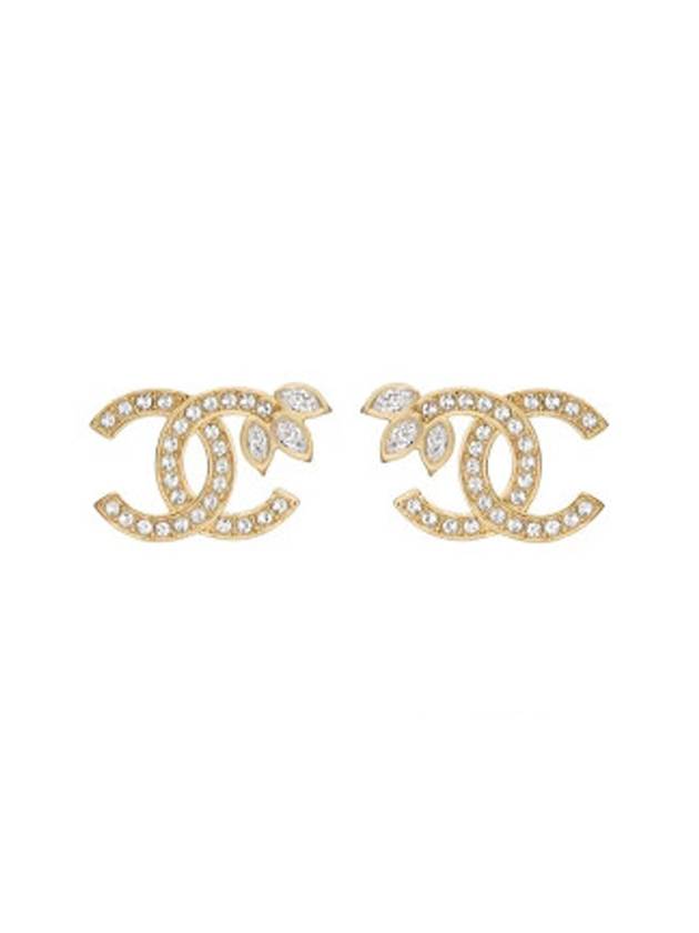 CC Logo Leaf Earrings Gold Chanel