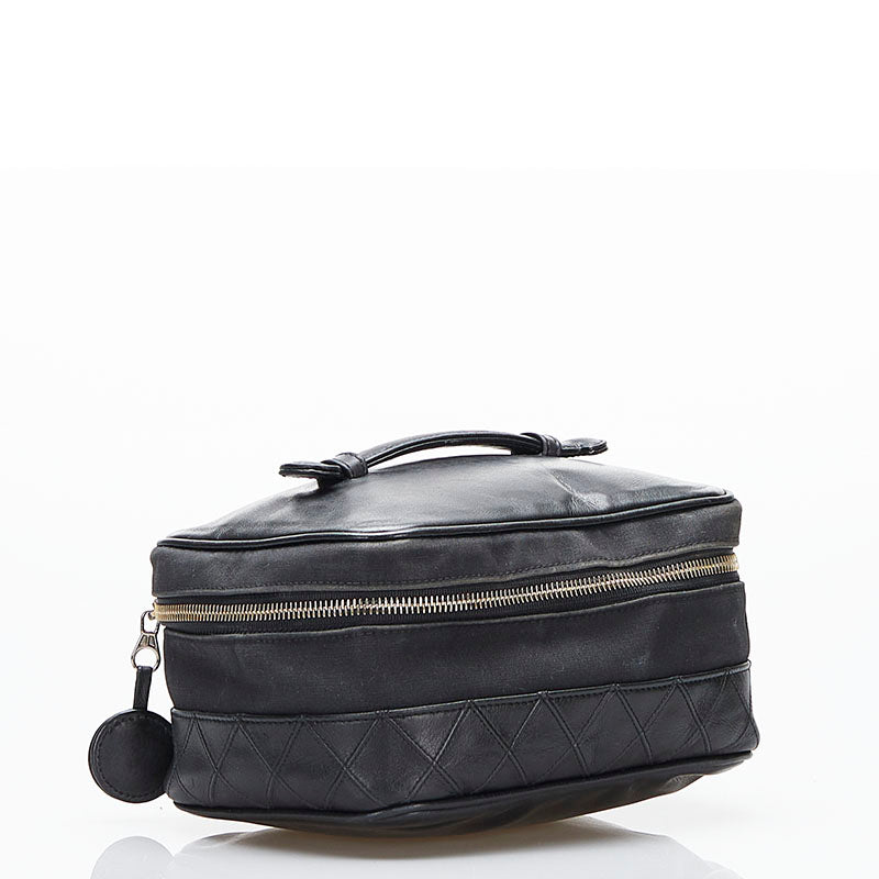 Chanel Cocomark Vanity Bag Handbag Black Leather  Chanel