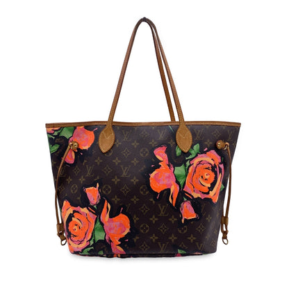LOUIS VUITTON Monogram Canvas Steven Sprouse Roses Neverfull Mm Bag