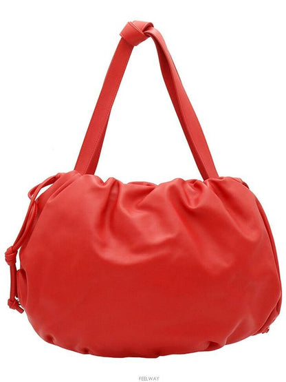 Luxury Bottega Veneta Chili Red Leather Bulb Medium Shoulder Bag 651812