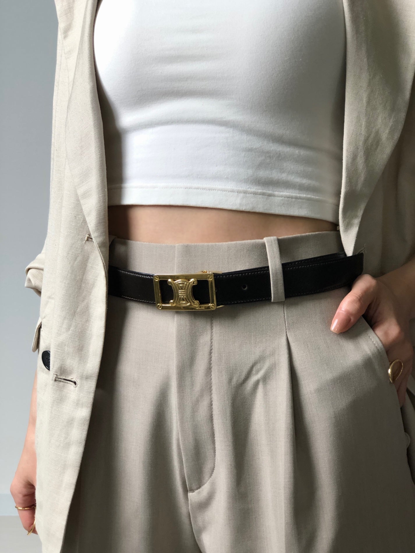 CELINE  Belt Black Vintage vxvkkh
