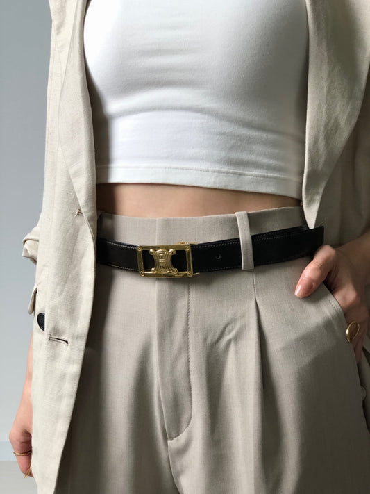 CELINE  Belt Black Vintage vxvkkh