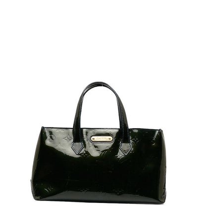 Louis Vuitton Wilshere PM Handbag Monogram Vernis M93684 Blue Green Patent Ladies