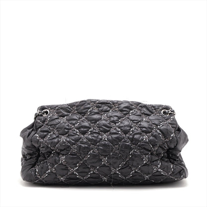 Chanel Parivision Nylon Chain Shoulder Bag Black Silver Gold  14th