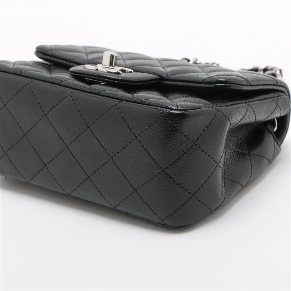 Chanel Mini Matrasse Caviar S Single Flap Single Chain Bag Black Silver  19th