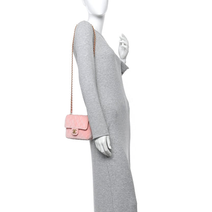 Velvet Enamel Mini Flap Light Pink