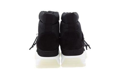 Chanel Black Nylon & Suede Snow Booties SZ 37.5