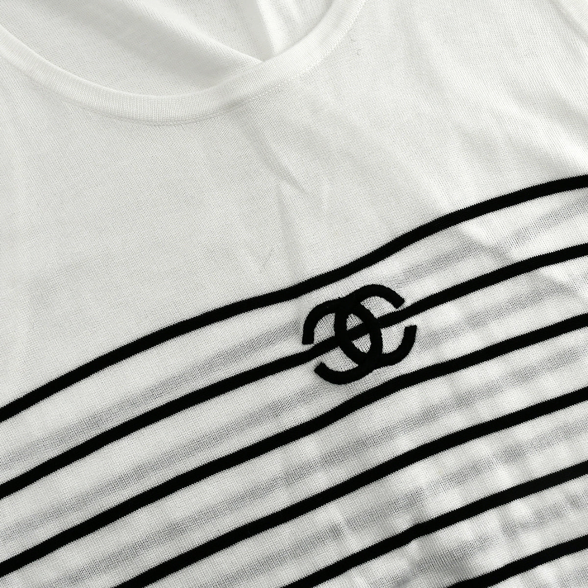 Chanel CC striped cotton top #42