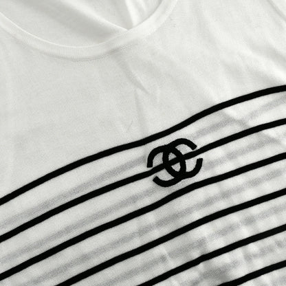 Chanel CC striped cotton top #42