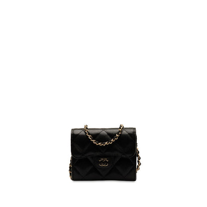 Chanel Matrases Coco Mini Chain Wallet Black G Caviar S  Chanel