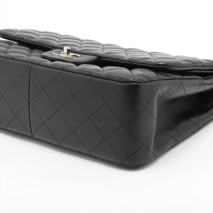 CHANEL Decamatrasse 30 Double Flap Chain Bag Black Silver Lambskin A58600