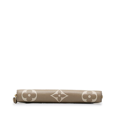 Louis Vuitton Monogram Implant Zippie Wallet Roundfassner Long Wallet M69794 Turtle Cream Beige Leather Ladies Louis Vuitton