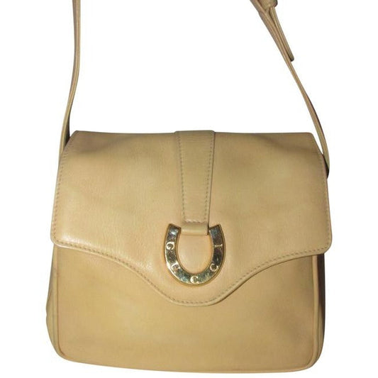 Gucci Horsebit Vintage Pursesdesigner Purses Buttery Pale Yellow Colored Leather Shoulder Bag