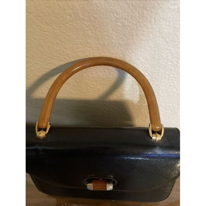 Gucci Top Handle Bag Kelly Style With Handleaccents Black Leatherbakelite Accents Satchel