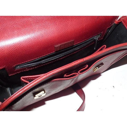 Fendi Vintage Pursesdesigner Purses Dark Red Leather Cross Body Bag
