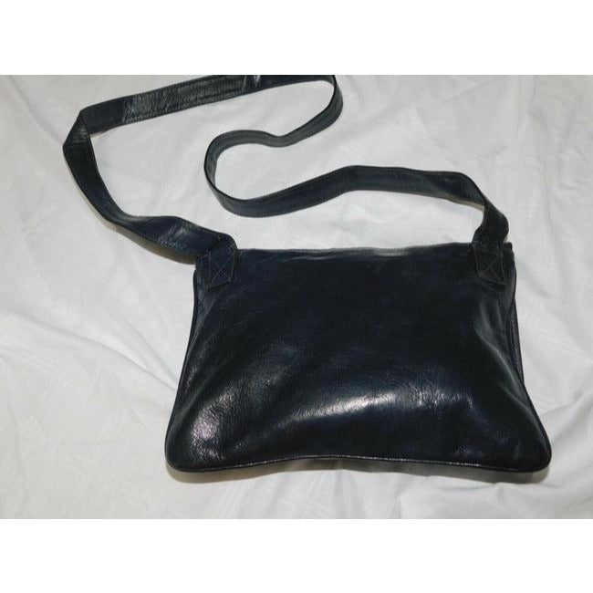 Fendi Shoulder W Satchel Cross Body Or W Multi Color Rainbow Stitches On Navy Leather Messenger Bag